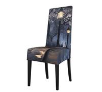 Funda extraíble para silla de comedor WHJSSF con diseño de cabina de teléfono roja, suave y cómoda, protege las sillas para sala de estar, mesa de comedor y cocina