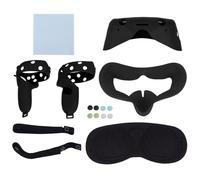 Funda facial de silicona para auriculares de realidad virtual, antifugas de luz, almohadilla facial lavable con protector de lente, kit de accesorios