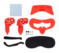 Funda facial de silicona para auriculares de realidad virtual, antifugas de luz, almohadilla facial lavable con protector de lente, kit de accesorios