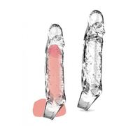 Funda fálica usable con anillo de ampliación de extensión masculina realista