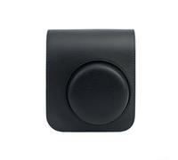 Funda flexible de piel sintética para Instax Mini 41 con solapa desmontable y bolsillo trasero para un fácil almacenamiento de películas, como lo muestra la imagen, negro