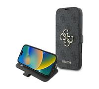 CG Mobile Guess GUBKP16S4GMGGR - Funda para iPhone 16 de 6,1 pulgadas, diseño con logotipo de metal 4G, color negro