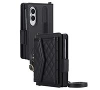 Funda Flip para Samsung Galaxy Z Fold 8 Cartera Cremallera S-Pen | Alta Capacidad, Cuero Elegante, Función Soporte, Funda Antigolpes, Cobertura Total, Antihuellas, Textura Premium(Black)