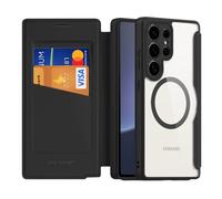 Funda tipo billetera Compatible con DUX DUCIS MagSafe para Samsung Galaxy S25 Plus S25 Ultra S25 Edge Folio Funda de cuero con tarjetero Negro