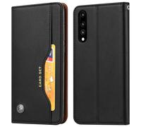 Avizar Funda Libro de Cuero Negra para Huawei P20 Pro