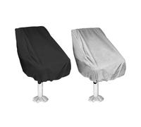 Funda for asiento de barco, 2 uds., impermeable, a prueba lluvia, funda protectora for silla for exteriores, plegable, resistente al polvo(Black+Silver)