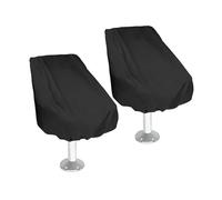 Funda for asiento de barco, 2 uds., tela Oxford impermeable, cubierta protectora plegable for exteriores, funda for silla resistente al polvo marino(Black)