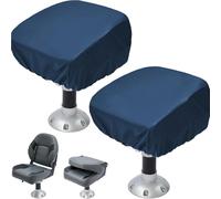 Funda for asiento de barco, 2 unidades, impermeable, funda for silla pontón, tela Oxford recubierta plata, protección solar, resistente a la lluvia y al polvo for clima marino aire libre(Blue)