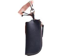 Funda for llave de coche, soporte for bolsa de llave de coche, llavero de cuero Crazy Horse con cremallera, bolsa for llaves, colgante en la cintura, capa superior, monedero de piel de vaca, llavero m