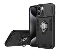 Funda for OPPO RENO 15 PRO 5G con soporte y cubierta deslizante for cámara, funda protectora resistente a prueba de golpes de grado militar compatible con teléfono OPPO RENO 15 PRO 5G(Svart)