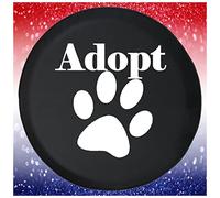 Funda For Rueda De Repuesto Adopta Un Perro con Huella De Pata Negra Protege La Rueda del Polvo Y La Suciedad Funda para Neumáticos Universal Cubierta Neumático para SUV Varios Vehículos Vehículo M