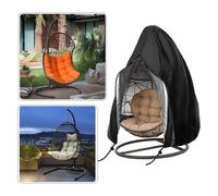 Funda For Silla Huevo Colgante For Patio,Silla Mimbre Con Asiento Doble Impermeable For Exteriores Con Cremallera Y Cordón For Protección Contra Todo Tipo Clima(Black,200x230cm)