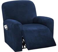 Funda for sillón reclinable Relax de Terciopelo elástico de 1 plaza, 4 Piezas con Bolsillos Funda for sillón eléctrico reclinable Relax Funda for sillón Antideslizante para(Marina Militare,1 posto)