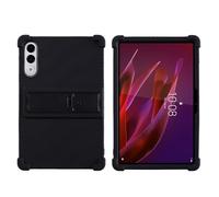 Funda for Tableta Adecuada for Lenovo Yoga Tab 2025, TB-710FU de 11,1 Pulgadas, Soporte Ajustable de Silicona Suave, Cubierta a Prueba de Golpes(Black)