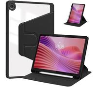 Funda for Tableta con Soporte Giratorio 360 Adecuada for Lenovo Tab S10 10,1 Pulgadas TB311FU 2025 Carcasa Trasera Dura de acrílico Transparente(Black)