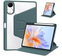 Funda for Tableta de Cuero PU con rotación de 360 °, Adecuada for Lenovo Yoga Tab 2025, 11,1 "TB-710FU, Cubierta Dura acrílica con Soporte for bolígrafo(Dark Green)