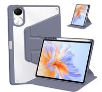 Funda for Tableta de Cuero PU con rotación de 360 °, Adecuada for Lenovo Yoga Tab 2025, 11,1 "TB-710FU, Cubierta Dura acrílica con Soporte for bolígrafo(Gray)