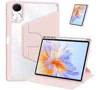 Funda for Tableta de Cuero PU con rotación de 360 °, Adecuada for Lenovo Yoga Tab 2025, 11,1 "TB-710FU, Cubierta Dura acrílica con Soporte for bolígrafo(Pink)