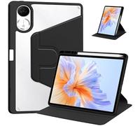 Funda for Tableta de Cuero PU con rotación de 360 °, Adecuada for Lenovo Yoga Tab 2025, 11,1 "TB-710FU, Cubierta Dura acrílica con Soporte for bolígrafo(Black)