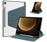 Funda for Tableta giratoria 360 Adecuada for Samsung Galaxy Tab S10 S9 FE 10,9 SM-X520 SM-X510 con portalápices(Dark Green,S10 FE)
