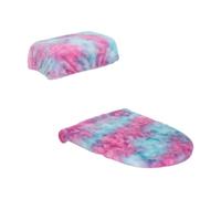 Funda for tanque de inodoro, 4 piezas, 2 juegos, lavable, reutilizable, flexible, suave, protector asiento, alfombrilla for cafetería, bar, granja, viaje, accesorios decoración baño(Pink Blue)