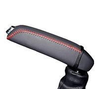 Funda Freno De Mano Cubiertas de handbrake automóviles uso estuche for Citroen C4L Auto Cover Genuine Leather Car Splake Brake Braking Hilo negro/rojo(Red)