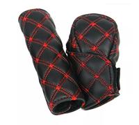 Funda Freno De Mano Juego 2 en 1 de cubierta pomo cambio marchas piel sintética for coche, freno mano, funda protectora Interior for(Red)