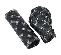Funda Freno De Mano Juego 2 en 1 de cubierta pomo cambio marchas piel sintética for coche, freno mano, funda protectora Interior for(White)