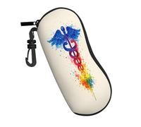 Funda Gafas,Arte Médico En Acuarela, Doctor Y Enfermera Estuche Para Gafas Clásico Universal,Almacenaje Para Anteojos Para Trabajo Estudio Hombres 17X8X3.6Cm