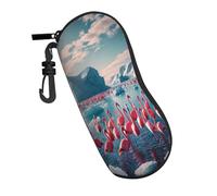 Funda Gafas,Divertido Flamenco Antártico Estuche De Gafas De Sol Universal Premium,Caja Para Anteojos Para Estudio Trabajo Viaje 17X8X3.6Cm