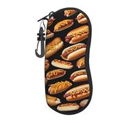 Funda Gafas,Perros Calientes De Comida Divertida Estuche De Gafas Unisex Portátil,Bolsa Para Anteojos Para Viaje Trabajo Estudio 17X8X3.6Cm