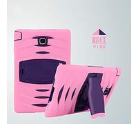 Funda Galaxy Tab A 8.0 Híbrido Tres Capas PC + Silicona Funda Carcasa con Kickstand Robusto Defender Cover para Samsung Galaxy Tab A 8.0 (Rosa)