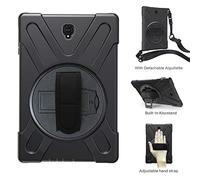 Funda Galaxy Tab S4 10.5, Hybrid Tres Capas Funda Carcasa Protector con Correa de Bandolera y Mano, 360 Rotación Kickstand para Samsung Galaxy Tab S4 10.5 Inch 2018 (Negro)