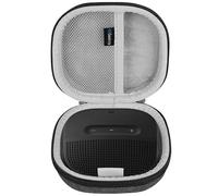 Funda Geekria Shield para Altavoz Compatible Solo con Bose SoundLink Micro, Funda Protectora de Viaje de Carcasa rígida, Bolsa portátil con Almacenamiento de Cables, Gancho para Llavero (Gris Oscuro)
