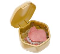 Funda genérica, resistente al agua, contenedor impermeable para dentados, caja de soaking, cuidado de almacenamiento para baño, oficina, 3,35 x 3,19 x 2,01 pulgadas