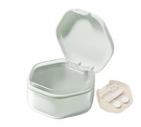 Funda genérica, resistente al agua, contenedor impermeable para dentados, caja de soaking, cuidado de almacenamiento para baño, oficina, 3,35 x 3,19 x 2,01 pulgadas