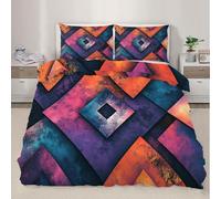 Funda geométrica Colorida para edredónConjunto Abstracto de Fundas geométricas para edredón con Fundas de Almohada Ropa de Cama para la decoración del Dormitorio 200x200cm