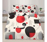 Funda geométrica Moderna para edredón Conjunto de Fundas de edredón Queen geométricas Gris Negras con Fundas de Almohada y sábanas para la decoración del Dormitorio 220x240cm