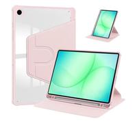 Funda giratoria compatible con Samsung Galaxy Tab A11 / A9 de 8,7 pulgadas | Cubierta de soporte trasero de acrílico con ranura Para lápiz Para SM-X130/X133/X135/X110/X115/X117(Pink)