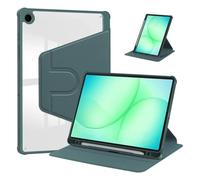 Funda giratoria compatible con Samsung Galaxy Tab A11 / A9 de 8,7 pulgadas | Cubierta de soporte trasero de acrílico con ranura Para lápiz Para SM-X130/X133/X135/X110/X115/X117(Green)