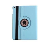 Funda giratoria de 360 Grados para Apple iPad 9.7, Nueva generación 2018, Tablet A1822 A1893, Carcasa con Soporte + lápiz Capacitivo + película Azul Azul Celeste