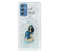 Funda Glitter Quicksand para OPPO A17K Glitter Arena Flowing Líquido Brillar Lentejuelas Carcasas Cristal Suave Silicona TPU Teléfono Trasera Protección Caso para OPPO A17K,Perro