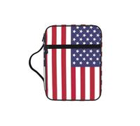 Funda grande con estampado de bandera americana, funda para libros, bolsa de iglesia, protector de la Biblia con cremallera y asa
