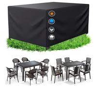 Funda grande impermeable para mesa de patio, 142 pulgadas de largo x 106 pulgadas de ancho x 39 pulgadas de alto, funda rectangular resistente a la intemperie para muebles de comedor al aire libre