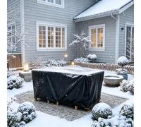 Funda Grande para Muebles de Jardín - 220x170x90cm/LxWxH Negro - Funda Protectora para Conjunto Muebles Jardín, Cubierta Impermeable Oxford 420D, Viento Anti UV para Mesa Sofá Silla Terraza Exterior