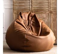 Funda grande para puf de 3.3 pies en piel sintética respetuosa con el medio ambiente, sin relleno, para sala de estar, dormitorio, jardín, películas de juegos (color)