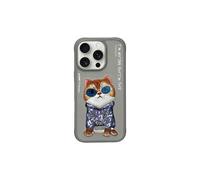 Funda gris Nimmy Glasses Cool Cat para iPhone 16 Pro Max