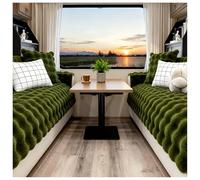 Funda gruesa antideslizante para asiento de comedor de caravana, funda protectora suave para sofá camper, color verde cálido, 70 x 180 cm, perfecta para viajes y uso doméstico