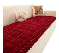 Funda gruesa lavable para sofás y sillones de esquina de cuero de 1 a 4 plazas, protector de muebles para perros, apto para mascotas, color rojo (80 x 120 cm)