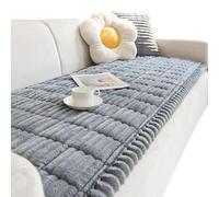 Funda gruesa lavable para sofás y sillones de esquina de cuero de 1 a 4 plazas, protector de perros y mascotas, color gris claro, 90 x 160 cm, elegante escudo y protector para muebles